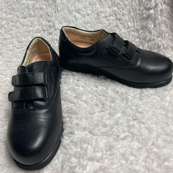 Mt.Emey Double VStraps Black Leather Men Therapeutic Shoes Size10.5. main image 4